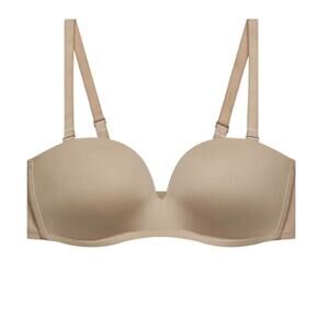 Neiwai Essential Support Wireless Strapless Bandeau Bra Pebble Tan 36B NEW